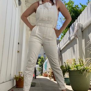 TopShop White Jean Overalls